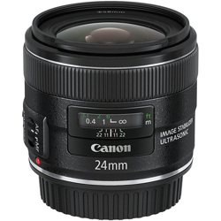 عکس لنز دوربین عکاسی واید کانن مدل EF 24mm f/2.8 IS USM,	